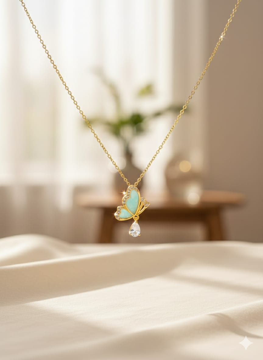 Social Butterfly Mini Pendant Necklace