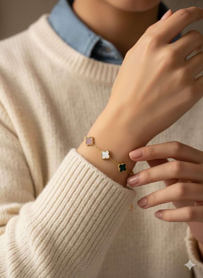 Four-Leaf Clover Charm Bracelet